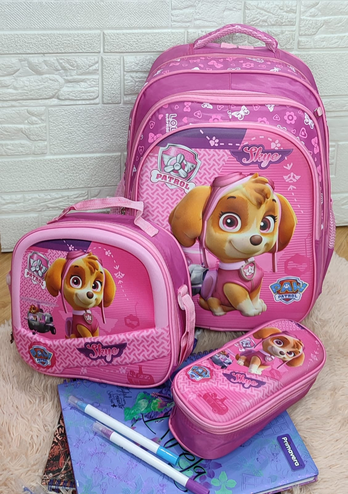 Kit escolar niña bolso morral cartuchera