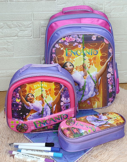 Kit escolar niña bolso morral cartuchera