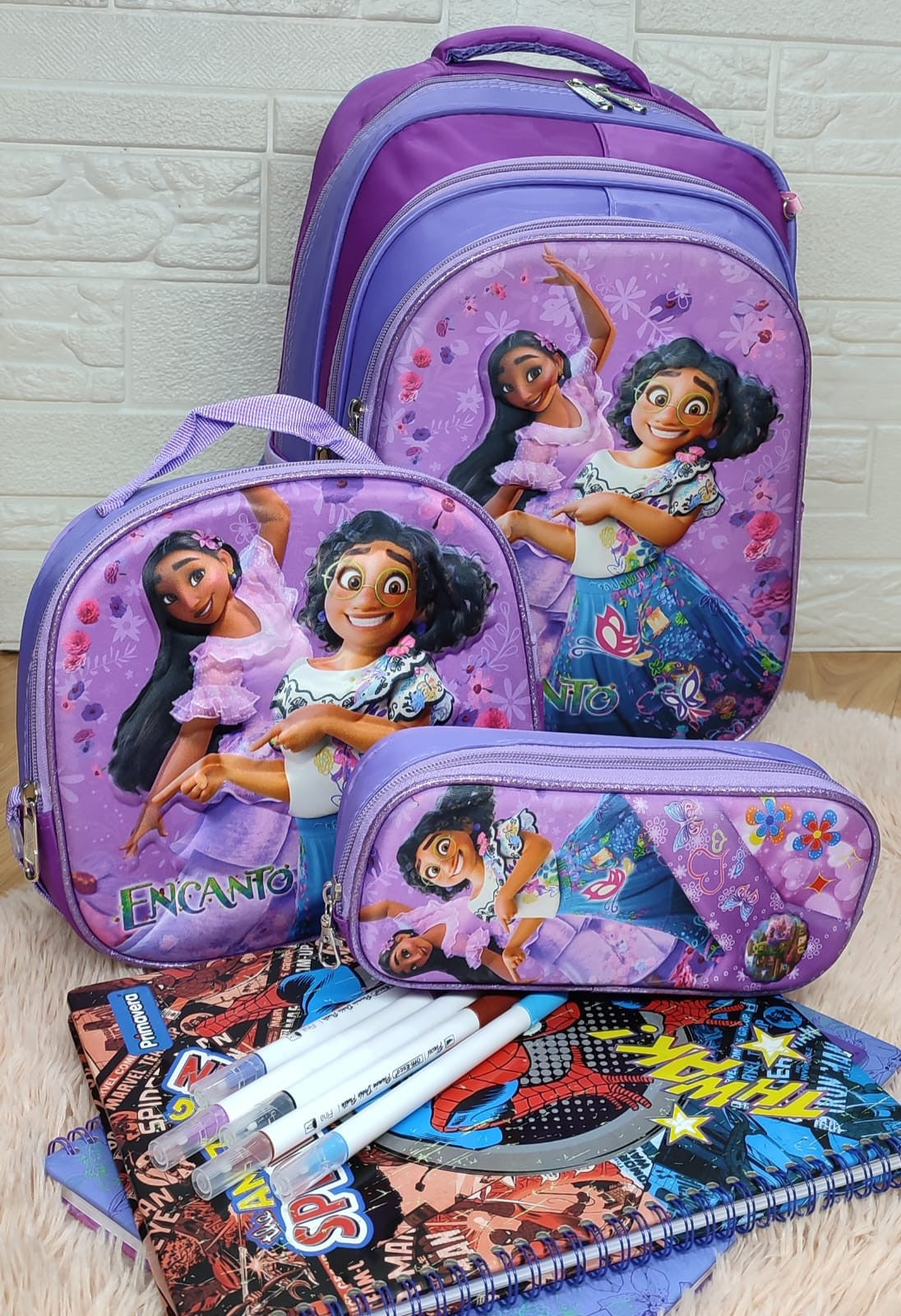 Kit escolar niña bolso morral cartuchera