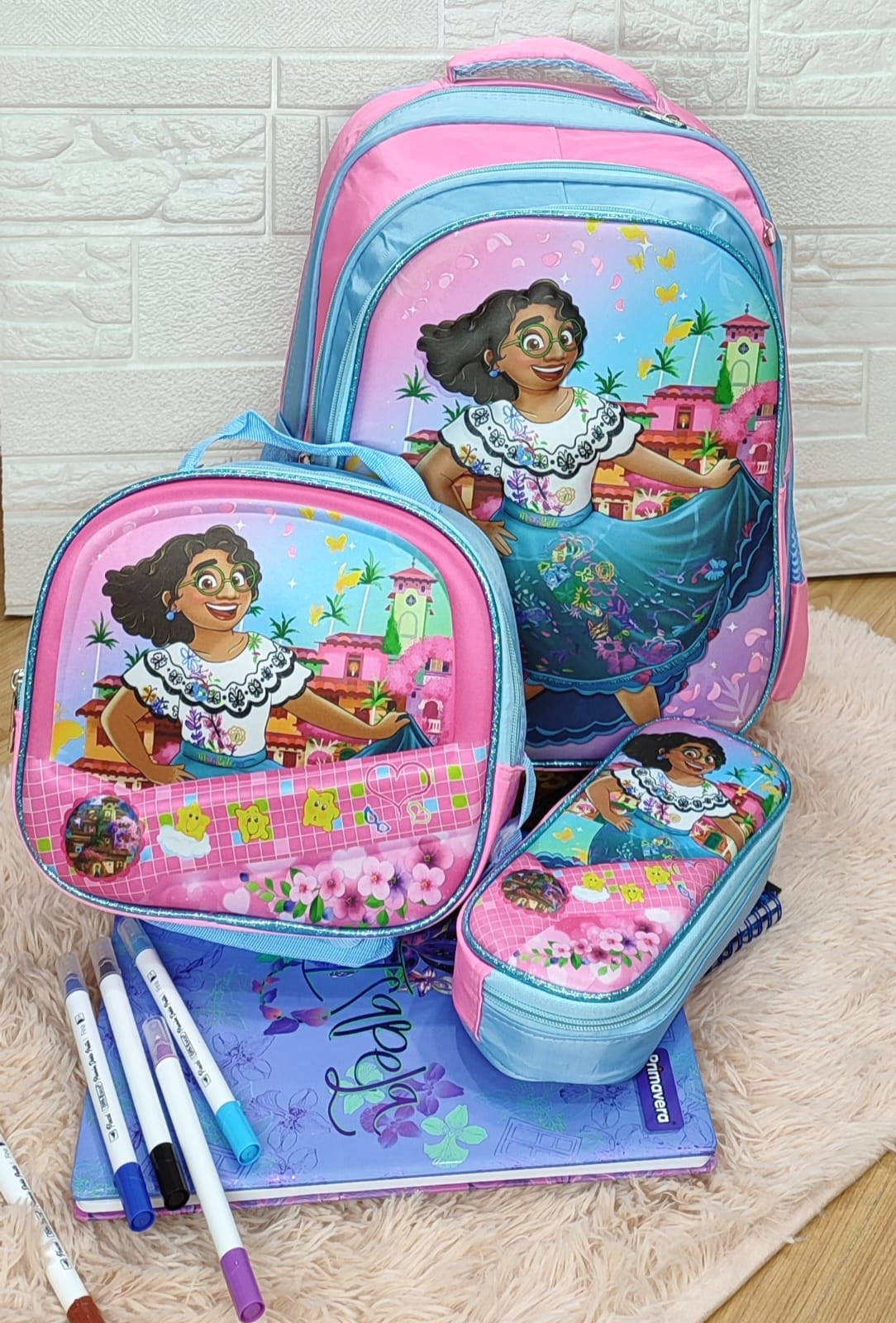 Kit escolar niña bolso morral cartuchera